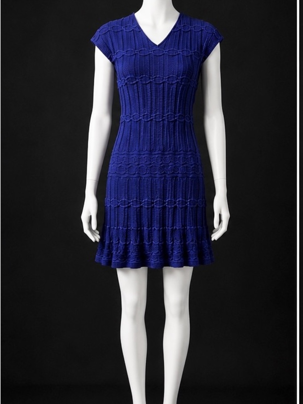 Missoni Royal Blue Knit V-Neck Midi Dress